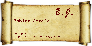Babitz Jozefa névjegykártya